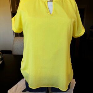 Calvin Klein Yellow Blouse - NWT